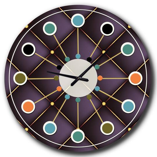 Designart 'Quilted Pattern Mid-Century Modern Wall Clock